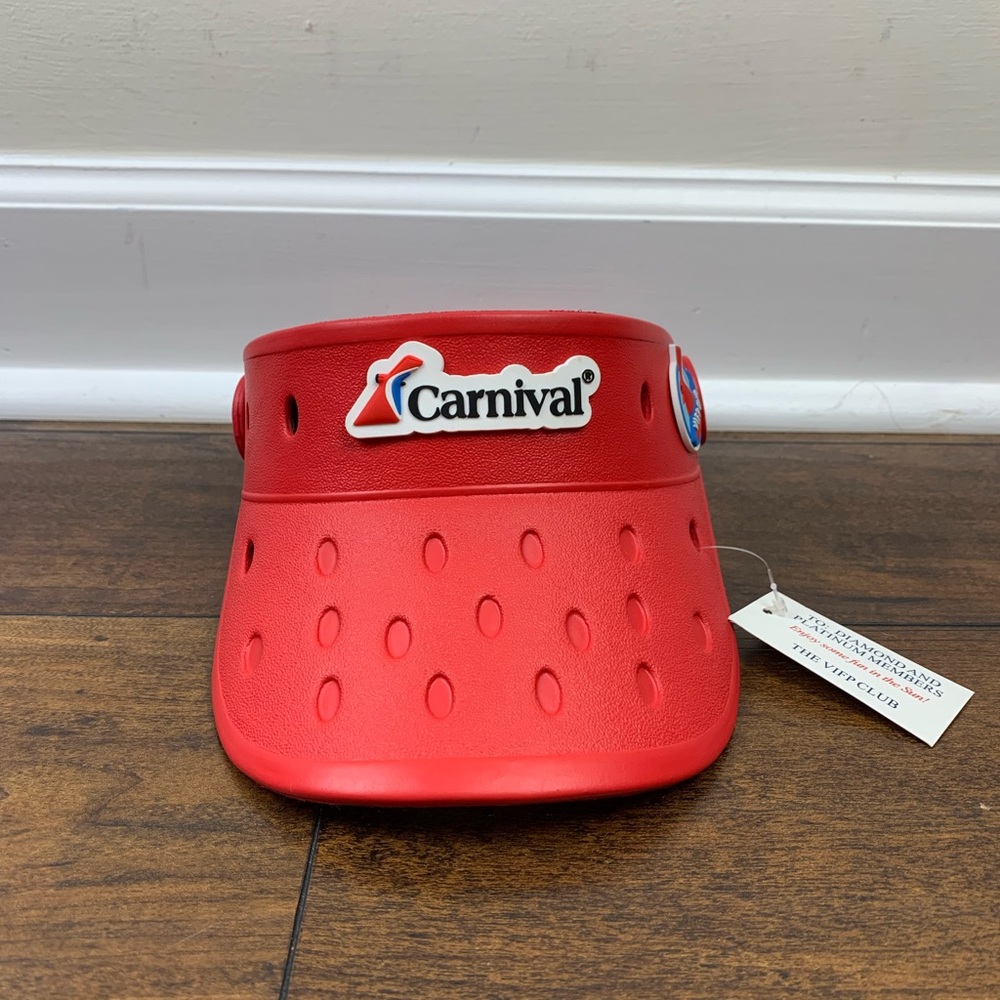 NWT Vizers Carnival Cruise VIFP Club Hat Visor - Red Diamond & Platinum Member